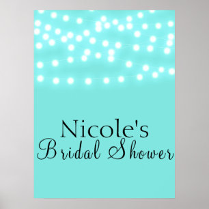 Moderne Turquoise Blauwe & Snoer Verlichting Welko Poster