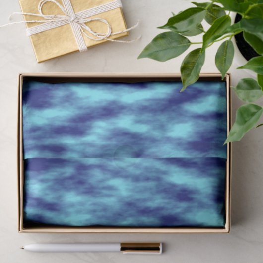 Moderne turquoise blauwe tie dye tissuepapier (Geschenk)
