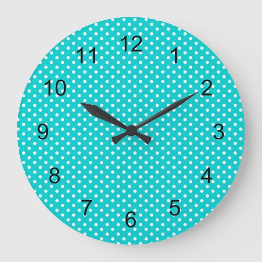 moderne Turquoise blue polka stiekslaapkamer Grote Klok (Voorkant)