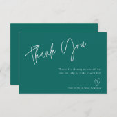 Moderne Turquoise Bruidsjoncher Bedankkaart (Voorkant / Achterkant)