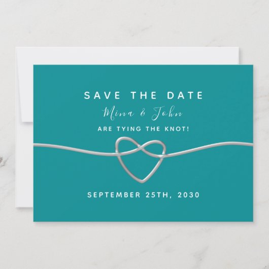 Moderne Turquoise Bruiloft Save The Date (Voorkant)