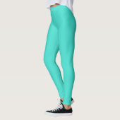 Moderne Turquoise Effenkleurige Kleur | Teal Leggings (Links)