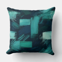Moderne turquoise en grijze abstracte sierkussen