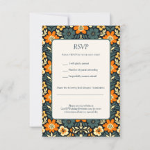 Moderne turquoise en oranje bloemendesign