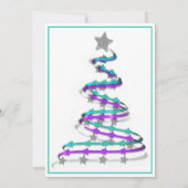 Moderne Turquoise en Orchidee Kerstfeest Uitnodigi Kaart (Achterkant)
