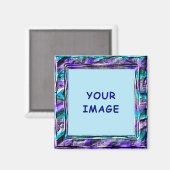 Moderne turquoise en paarse namaakrand magneet (Voorkant / Achterkant)