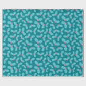 Moderne turquoise en roze maretak magie naadloos cadeaupapier (Vlak)