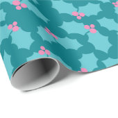 Moderne turquoise en roze maretak magie naadloos cadeaupapier (Rol Hoek)