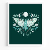 Moderne Turquoise En Witte Abstracte Mot Illustrat Poster