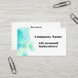 Moderne Turquoise en witte babysitter Visitekaartje