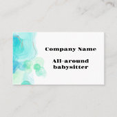 Moderne Turquoise en witte babysitter Visitekaartje (Voorkant)