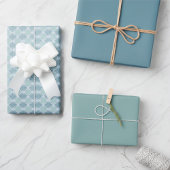 Moderne turquoise en zomer groene bloemmotief inpakpapier vel
