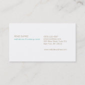 Moderne Turquoise Floral Beauty Salon Visitekaartje (Achterkant)