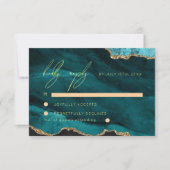   Moderne Turquoise  Foto Bruiloft  RSVP Kaartje (Voorkant)