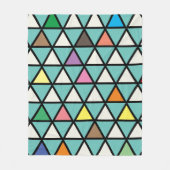 Moderne Turquoise Geometrisch Driehoekpatroon Kleu Fleece Deken (Voorkant)