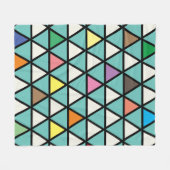 Moderne Turquoise Geometrisch Driehoekpatroon Kleu Fleece Deken (Voorkant (Horizontaal))