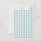Moderne turquoise Gingham bedankkaartjes Notitiekaartje (Achterkant)