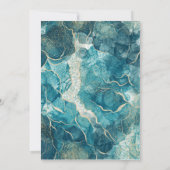 Moderne turquoise gouden agaat bruiloft kaart (Achterkant)