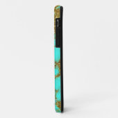 Moderne turquoise & gouden steen kristal personali Case-Mate iPhone case (Achterkant/links)