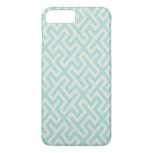 Moderne turquoise Griekse sleutel geometrische pat iPhone 8/7 Plus Hoesje
