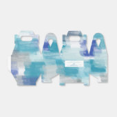 Moderne turquoise & grijs aquarel abstracte kunst bedankdoosjes (Uitgevouwen)