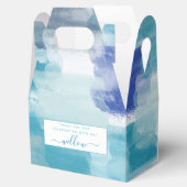 Moderne turquoise & grijs aquarel abstracte kunst bedankdoosjes (Geopend)