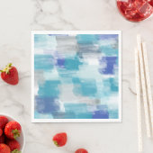 Moderne turquoise & grijze aquarel abstracte kunst servet (Insitu)
