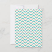 Moderne turquoise grijze chevron Bat Mitzvah RSVP (Achterkant)