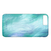 Moderne Turquoise Groen Blauw Abstracte Kwast Stre Case-Mate iPhone Case (Achterkant (Horizontaal))