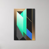 Moderne Turquoise Groen Blauw Goud Abstract Canvas Afdruk (Voorkant)