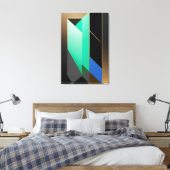Moderne Turquoise Groen Blauw Goud Abstract Canvas Afdruk (Insitu (Slaapkamer))