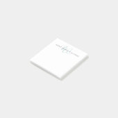 Moderne Turquoise Groen Turquoise Schrift Monogram Post-it® Notes (Schuin)