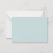 Moderne Turquoise Groen Witte Script Monogram Notitiekaartje (Achterkant)