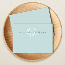 Moderne Turquoise Groen Witte Script Monogram