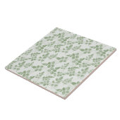 Moderne turquoise groene botanische bladerenpatroo tegeltje (Zijkant)