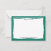 Moderne Turquoise Groene Gestippelde Frame Aangepa Notitiekaartje (Voorkant)