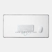 Moderne Turquoise Groene Script Monogram Bureaumat (Keyboard & Muis)
