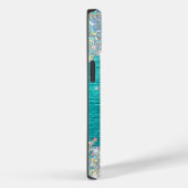 Moderne turquoise holografische faux glitter monog Case-Mate iPhone case (Achterkant / Rechts)