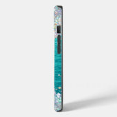 Moderne turquoise holografische faux glitter monog Case-Mate iPhone case (Achterkant / Links)