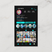 Moderne Turquoise Huishoudelijke Instagram QR Code Visitekaartje (Voorkant)