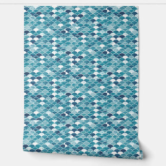 Moderne Turquoise & Koningsblauwe Wilde Bloemen Bl Behang