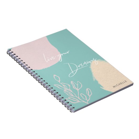 Moderne turquoise leeft je dromen Notitieboek (Rechterzijde)