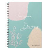 Moderne turquoise leeft je dromen Notitieboek (Voorkant)