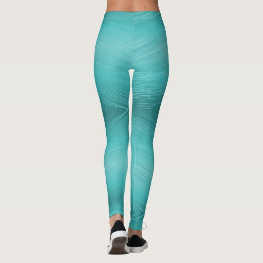Moderne Turquoise Leggings (Achterkant)