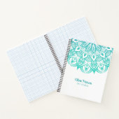 Moderne Turquoise Mandala Life Coach Notitieboek (Binnen)