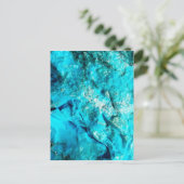 Moderne turquoise marmeren steen briefkaart (Staand voorkant)