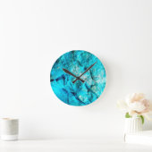 Moderne turquoise marmeren steen ronde klok (Huis)