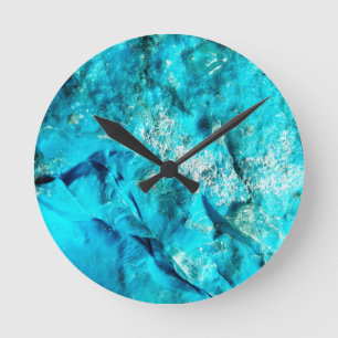 Moderne turquoise marmeren steen ronde klok