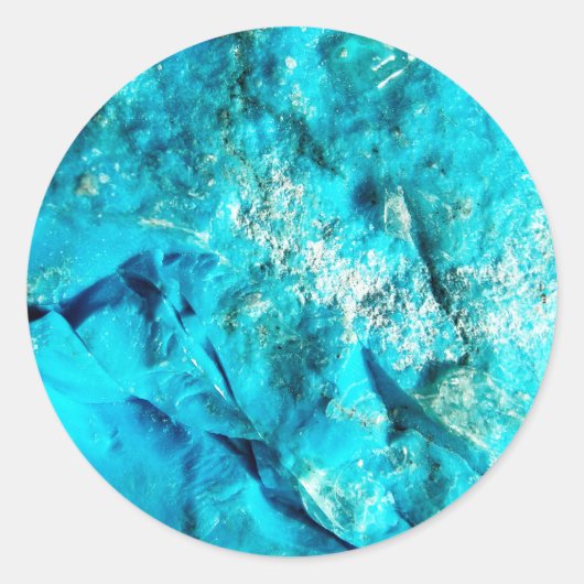 Moderne turquoise marmeren steen ronde sticker (Voorkant)