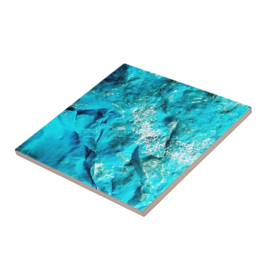 Moderne turquoise marmeren steen tegeltje (Zijkant)
